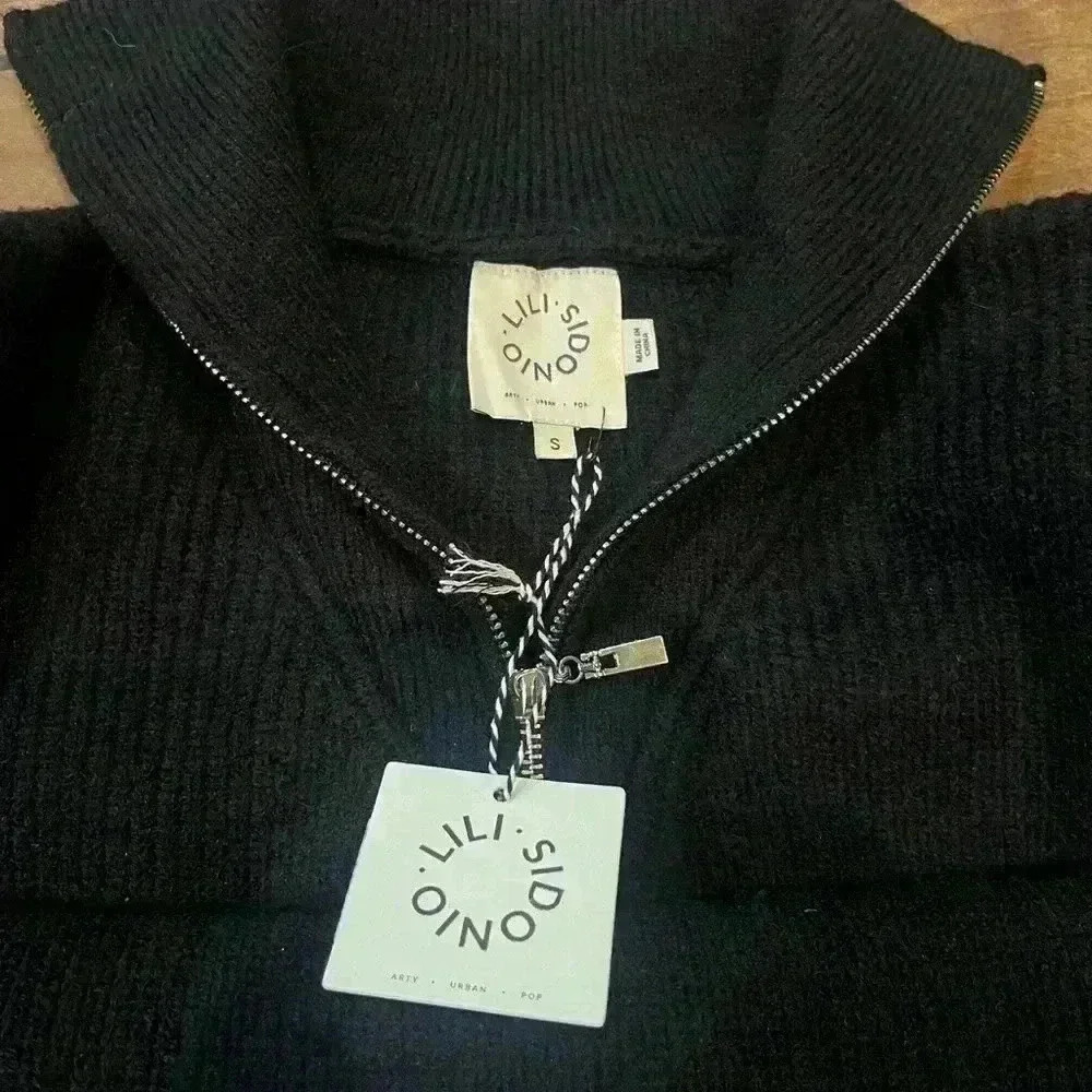 NWT lili sidonio black sweater dress small - Picture 5 of 5